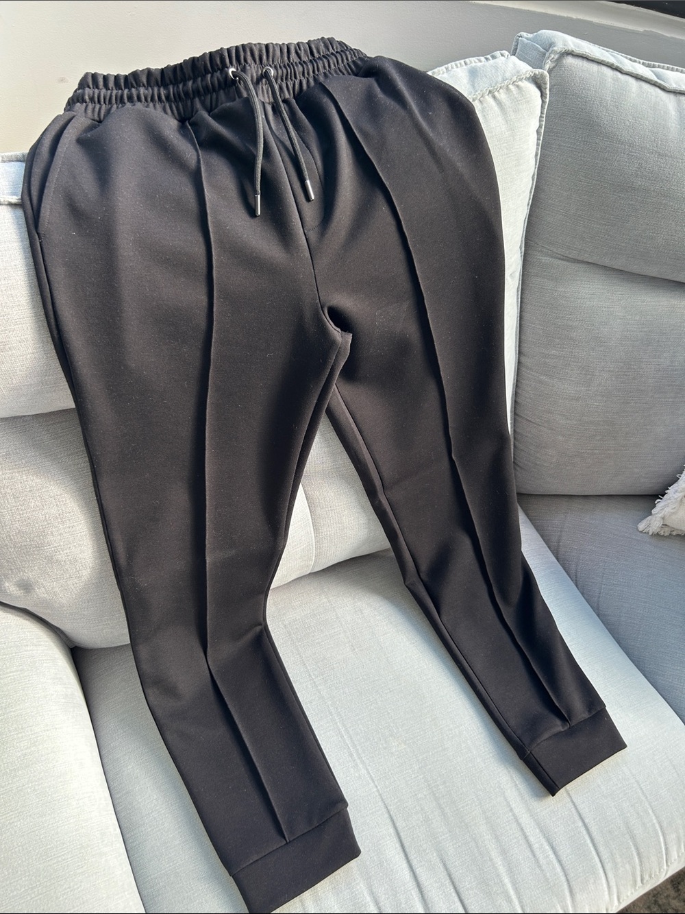 Reiss Black Men's Tapered Jogger Pants with Drawstring (No tag but NEVER worn)
